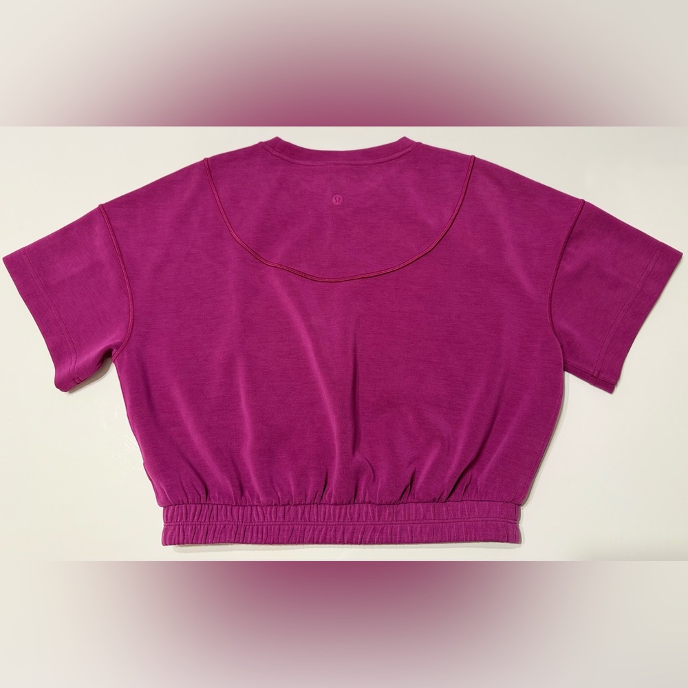 Lululemon Magenta Purple Softstreme Gathered Tee - 6 - Picture 8 of 10